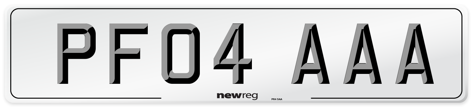 PF04 AAA Number Plate from New Reg